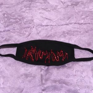 Face mask with flames Rhinestones